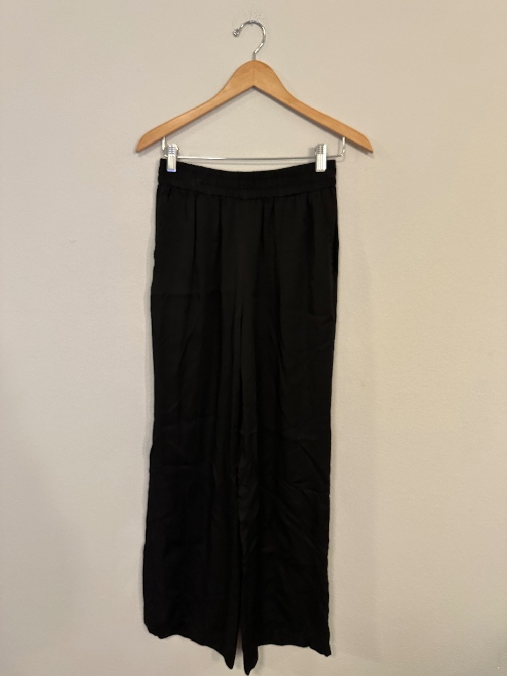 Stateside Black Wide Leg Pull-On Pants Elastic Waist USA Made Women’s S